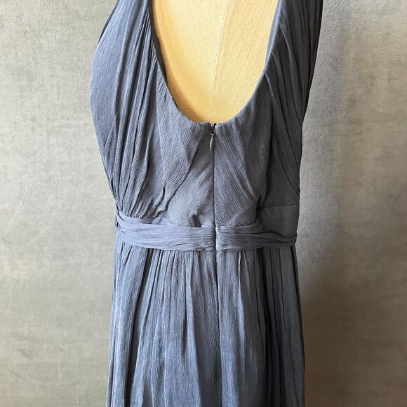 J.Crew Kylie One Shoulder Blue Silk Chiffon Dress Women’s 16 Wedding Cocktail - Picture 6 of 9